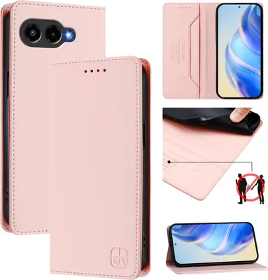 Produktbild von Lederhülle für T-Mobile Revvl 8/T Phone 3 Hülle Flip Brieftasche Kartenfächern Ständer Schutzhülle Pink