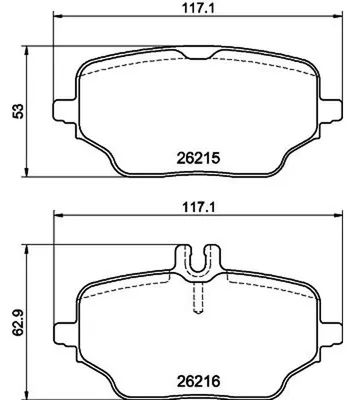 Produktbild von HELLA Bremsbeläge Satz Hinten Bremsklötze passend für MERCEDES-BENZ GLE (W167) 8DB 355 040-331