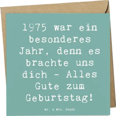Produktbild von Mr. & Mrs. Panda Grußkarte Spruch 1975 Geburtstag - Meeresbrise - Geschenk, Klappkarte, Alles Gute zum, faltkarte, Jahr, Geburtstagsgeschenk, Happy Birthday, doppelkarte