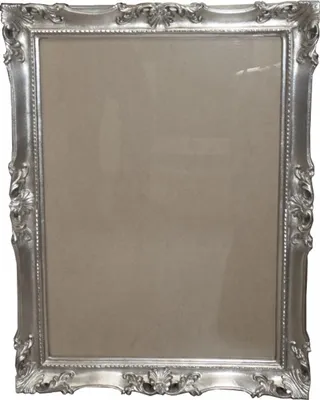 Obrázok produktu pre Casa Padrino, barokový luxusný drevený rám na obrazy, 85 x 64 cm, strieborný - Veľký rám na obrazy, štýl secesie, antik
