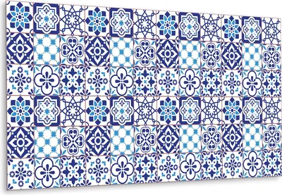Produktbild von Deko Aufkleber Bodenbeläge PVC für die Küche Wandaufkleber Selbstklebende , Azulejos-Muster - 100 cm x 50 cm