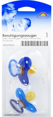 Obrázek produktu pro Dudlík Kirsch latex 0-6M dvoubarevný modrý, 2 dudlíky