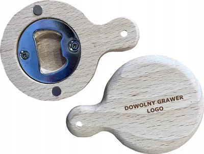 Zdjęcie produktu dla OTWIERACZ drewniany DO BUTELEK  kapsli z magnesem + GRAWER