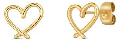 Produktbild von Minimalistische vergoldete Ohrringe Emery Gold Hearts