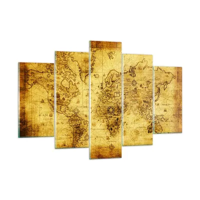 Produktbild von Bilder auf glas - Karte Welt Kontinente - 150x100cm - Glasbilder - Wandbilder - Kunstdruck - zum Aufhängen bereit - Wanddekoration aus Glas - Glas Bilder - Wandbild auf Glas - GEA150x100-0127