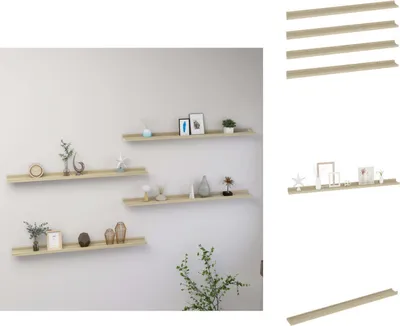 Produktbild von vidaXL Wandregale 4 Stk. Sonoma-Eiche 100x9x3 cm -  Wandregale