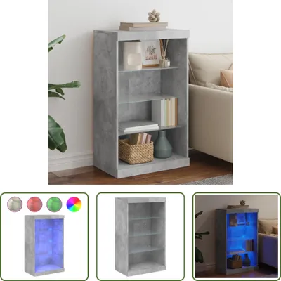 Produktbild von The Living Store Sideboard mit LED-Leuchten Betongrau 60,5x37x100 cm