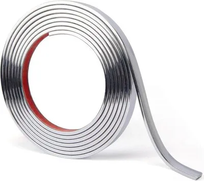 Image de Bande décorative autocollante argentée, 3 m de long