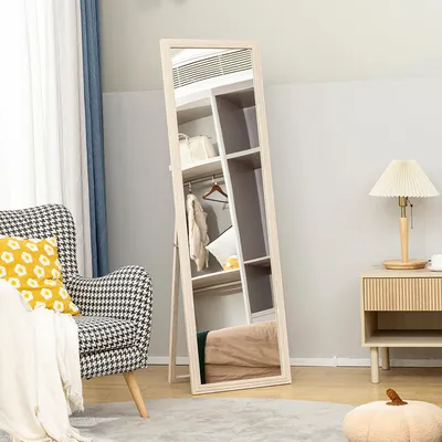 Produktbild von Sweiko 160 x 50 cm Ganzkörperspiegel, vielseitig verwendbar, rechteckiges Design mit Rahmen, Weiß
