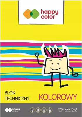 Zdjęcie produktu dla Blok techniczny A4, kolorowy, 10 kartek