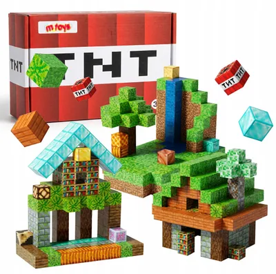 Zdjęcie produktu dla Klocki Magnetyczne Konstrukcyjne Piksele Bloki 3D Kreatywne Minecraft 200El