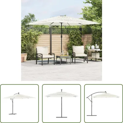 Produktbild von The Living Store Sonnenschirm mit Stahlmast Weiß 290x290x238 cm
