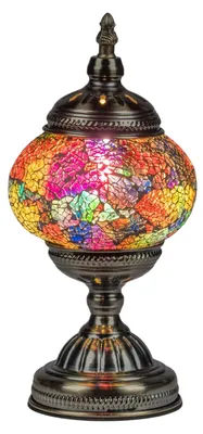 Produktbild von Tischlampe Kugel MAROKKO MOSAIK H. 28cm antik schwarz bunt Formano