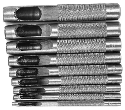 Leder-Lochzange-Set 9-tlg. 2,5–10 mm Kohlenstoffstahl