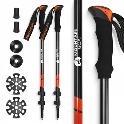 Obrázek produktu pro Nastavitelné turistické hole Nordic Walking, rozsah 60-135 cm, značka Peak+ Mountain Goat