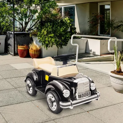 Produktbild von Kinderrutscher Mercedes-Benz 300S Lizenz, Rutscher Auto Kunststoff, Schwarz | 77,5 x 41,5 x 45 cm | Stauraum unter Sitz | Anti-Überschlag
