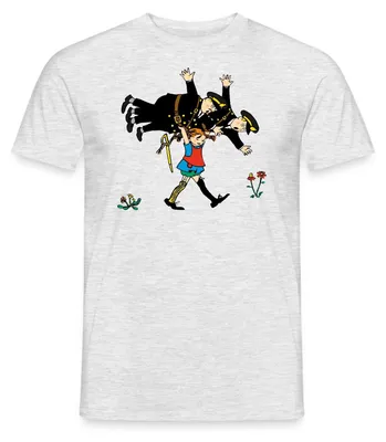 Produktbild von Spreadshirt Pippi Langstrumpf Pippi Und Die Polizei Männer T-Shirt, L, Grau meliert