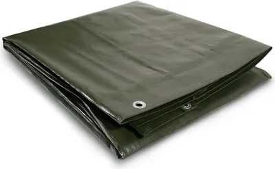 Productafbeelding van EraGreen afdekkleed, 2,5m x 10m – 210 g/m² – olijgroen | Gecoat met PE | Waterdicht, UV-bestendig en scheurbestendig | Met stevige oogjes – Duurzaam beschermdoek voor tuin en recreatie