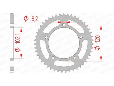 Produktbild von SP 1074615001 AFAM Standard Stahlritzel hinten 35104 - 420 passend fuer APRILIA RS 50