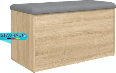 Produktbild von Sitzbank JONA mit Stauraum Sonoma-Eiche 82x42x45 cm | Aufbewahrungsbank Flurbank Garderobenbank