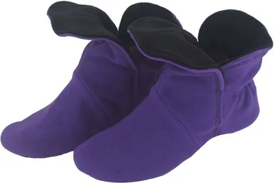 Produktbild von RAIKOU Hausschuhe Damen,Herren aus Micro Fleece 40/43 Hell Lila/Schwarz mit ABS und Rutschfester Sohle, Super Flauschige Hüttenschuche