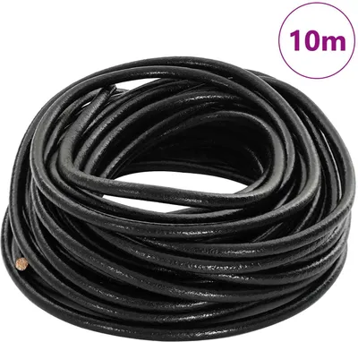 Obrázok produktu pre vidaXL Kožená šnúra, čierna, priemer 5 mm, dĺžka 10 m