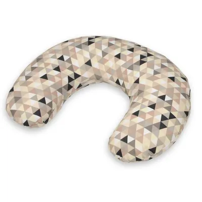 Image de Coussin d'appui-tête avec triangles beiges