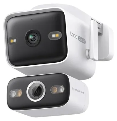 Produktbild von Tapo C575D 4K Überwachungskamera Außen mit Dual-Objektiv, 170° Ultraweitwinkel, 8mm Teleobjektiv, PoE/DC, Dualband-WLAN, e lokale KI-Erkennung, microSD/H500 Hub, IP66, 2026 Flaggschiff
