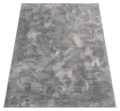 Produktbild von Teppich Wohnzimmer Kunstfell Shaggy Hochflor Waschbar In Waschmaschine Soft Uni Grau Grösse 120x170 cm
