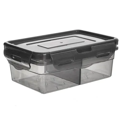 Produktbild von Orion Aufbewahrungsbehälter Aufbewahrungsbox Mehrzweckbox mit 2 Fächern Deckel Dichtung Clips für Lebensmittel Kleingegenstände 500 ml
