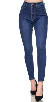 Imagen del producto de Pantalón de mujer Elara, corte super alto, modelo Chunkyrayan, color azul oscuro, talla 54 (7XL)