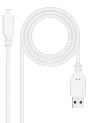 Image de Câble Nanokabel USB 2.0 3A, Type USB-C/M-A/M, Blanc, 1,5 m