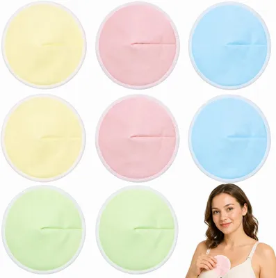 Imagen del producto de Almohadillas absorbentes reutilizables de fibra de bambú, 10 unidades, impermeables, transpirables, para el uso diario