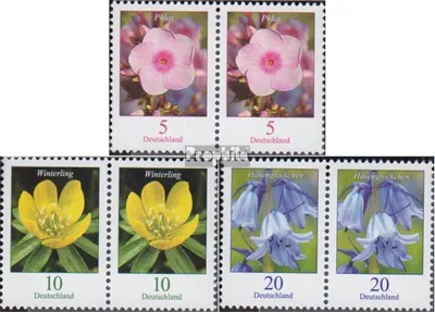 Produktbild von Briefmarken BRD (BR.Deutschland) 2017 Mi 3296wP,3314wP-3315wP waagerechte Paare (kompl.Ausg.) postfrisch Blumen