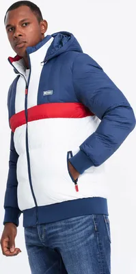 Zdjęcie produktu dla Ombre kolorowa retro kurtka sportowa dla mężczyzn niebieski S