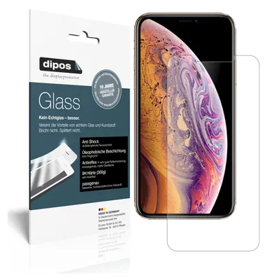 Produktbild von 1+1x Schutzfolie für Apple iPhone XS Max matt - Anti-Shock 9H Folie dipos Glass