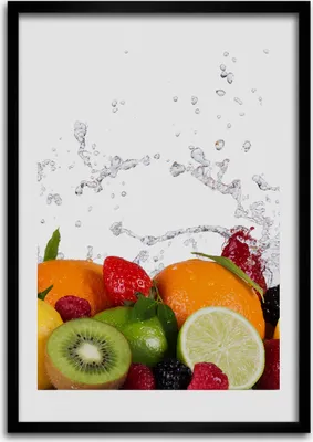 Produktbild von Bild - Bilderrahmen - Foto - 70 cm x 100 cm - MDF - Rahmen - Wandkunst - Früchte