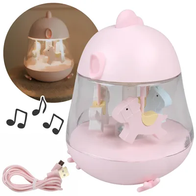 Produktbild von Mary's Spieluhr mit LED-Nachtlicht – rosa Kinderzimmer-Lampe, USB-aufladbar, Warmweiß & RGB