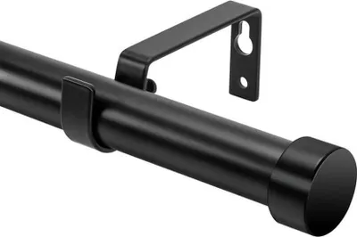 Image de Tringle à rideaux noire réglable pour l'intérieur et l'extérieur