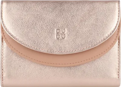 Produktbild von Damen Geldbörse aus Leder, Beige, 13 cm lang, mit Münz- und Kartenfächern