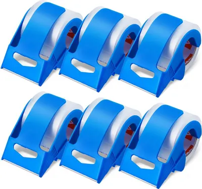 Image de Ruban d'emballage 6 rouleaux de 25 mètres Ruban d'expédition transparent avec distributeur 2,7 mil