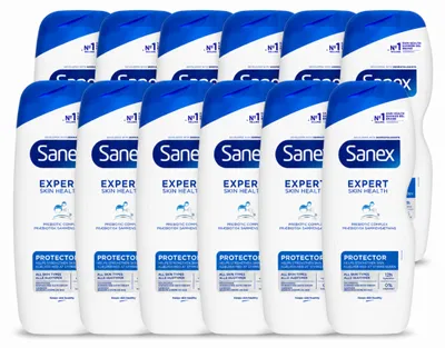 Productafbeelding van 12 x Sanex Expert Skin Health Protector douchegel - 600 ml - Voordeelverpakking - 12 stuks