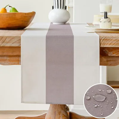 Produktbild von Tischläufer Wasserabweisend Leinen Beige 33 x 183 cm