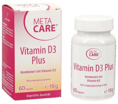 Produktbild von META-CARE Vitamin D3 Plus 10.000 I.E + 80 μg K2 60St PZN 17822516