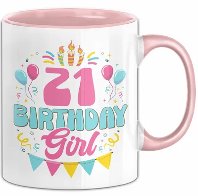 Produktbild von 21. Geburtstag Tasse Frauen Mädchen Geschenkidee Lustig 21 Birthday Girl Lustiger Spruch (Rosa)