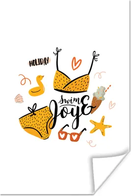 Produktbild von MuchoWow® Poster Sommer - Bikini - Gelb 20x30 cm - Papierdruck