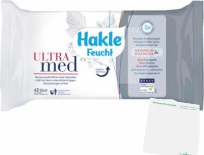 Produktbild von Hakle Feucht Toilettenpapier Ultra med (42 Blatt) + usy Block