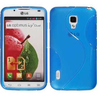 Produktbild von PhoneNatic Case kompatibel mit LG Optimus L7 II - blau Silikon Hülle S-Style + 2 Schutzfolien