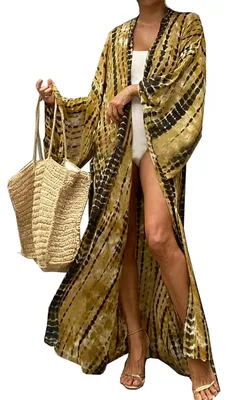 Imagen del producto de Solidchoice - Kimono largo con estampado floral para mujer