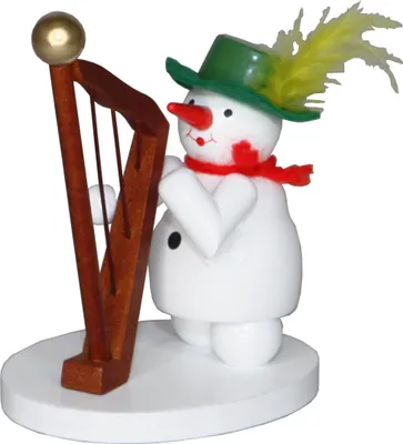 Produktbild von Schneefrau mit Harfe (9cm) von Zenker Volkskunst